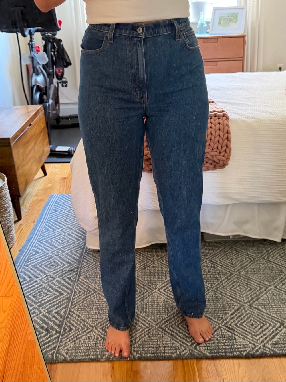 Abercrombie Mid-Rise Curve Love Straight Leg Women’s Jeans - Medium Blue - 29L